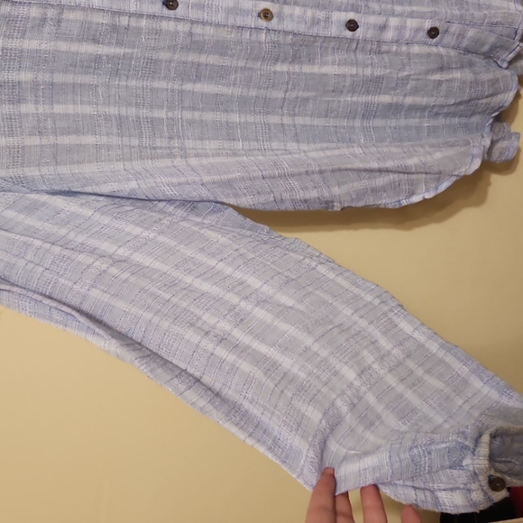 FREE PEOPLE Button Down Collar Balloon Sleeve Blouse sz M - Picture 4 of 9